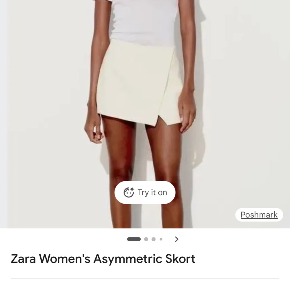 Zara White Women's Asymmetric Skort